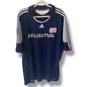 Adidas MLS 2009 Vintage Blue New England Revolution Soccer Jersey. Size XL.